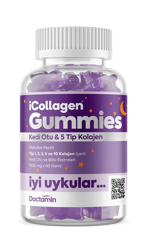 iCollagen® Gummy İyi Uykular 5 Tip Kolajen + Kedi Otu